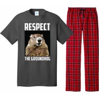 Respect The Groundhog Woodchuck Photo Groundhog Day Pajama Set