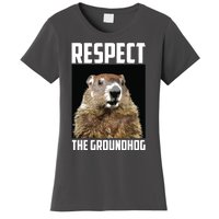 Respect The Groundhog Woodchuck Photo Groundhog Day Women's T-Shirt