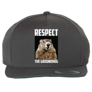 Respect The Groundhog Woodchuck Photo Groundhog Day Wool Snapback Cap