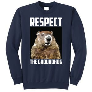 Respect The Groundhog Woodchuck Photo Groundhog Day Sweatshirt