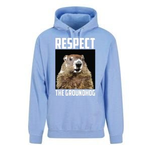 Respect The Groundhog Woodchuck Photo Groundhog Day Unisex Surf Hoodie