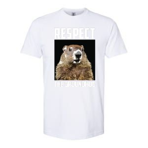 Respect The Groundhog Woodchuck Photo Groundhog Day Softstyle CVC T-Shirt