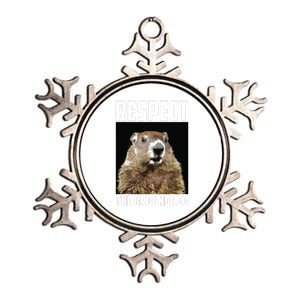 Respect The Groundhog Woodchuck Photo Groundhog Day Metallic Star Ornament