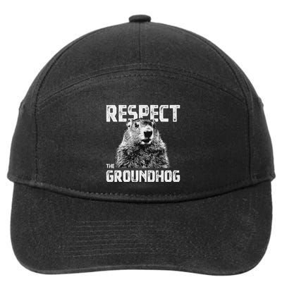 Respect The Groundhog Funny Woodchuck 7-Panel Snapback Hat