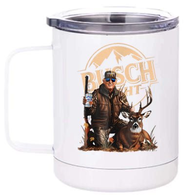 Retro Trump Hunting Deer Funny Beer Drinking Beer Hunting 12 oz Stainless Steel Tumbler Cup