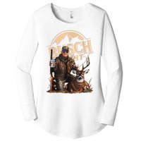 Retro Trump Hunting Deer Funny Beer Drinking Beer Hunting Women's Perfect Tri Tunic Long Sleeve Shirt