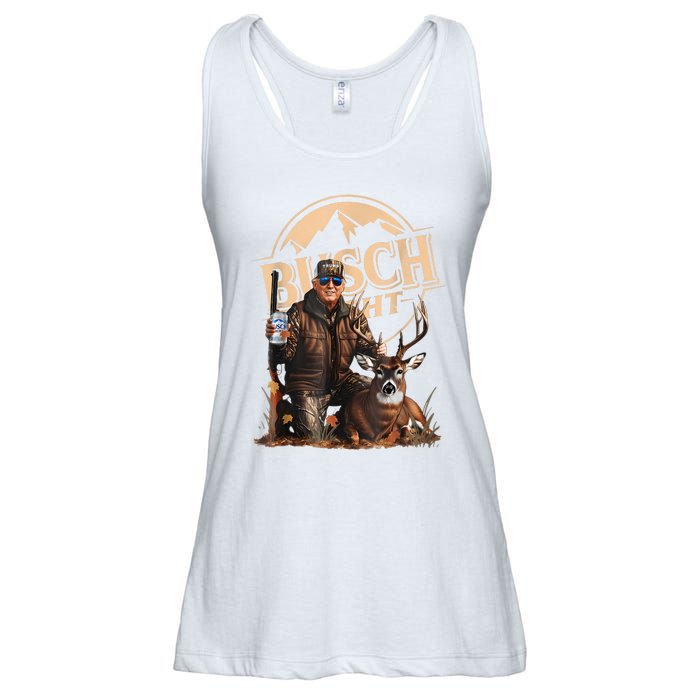 Retro Trump Hunting Deer Funny Beer Drinking Beer Hunting Ladies Essential Flowy Tank