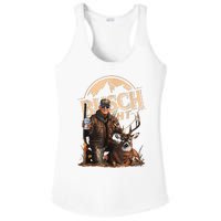 Retro Trump Hunting Deer Funny Beer Drinking Beer Hunting Ladies PosiCharge Competitor Racerback Tank