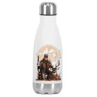 Retro Trump Hunting Deer Funny Beer Drinking Beer Hunting Stainless Steel Insulated Water Bottle