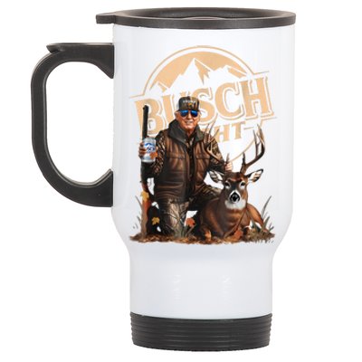 Retro Trump Hunting Deer Funny Beer Drinking Beer Hunting Stainless Steel Travel Mug