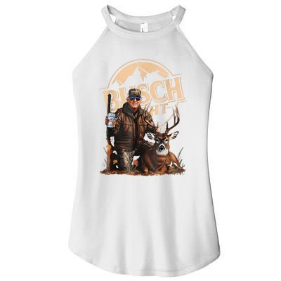 Retro Trump Hunting Deer Funny Beer Drinking Beer Hunting Women's Perfect Tri Rocker Tank