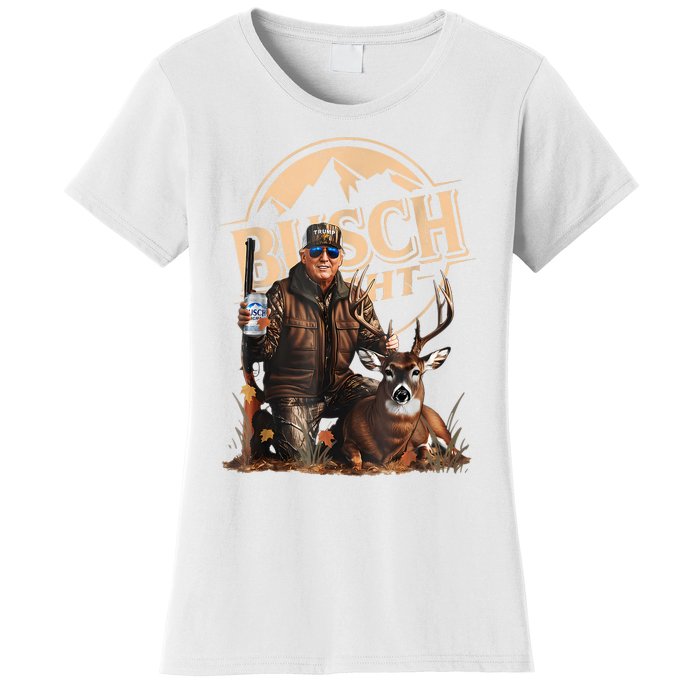 Retro Trump Hunting Deer Funny Beer Drinking Beer Hunting Women's T-Shirt