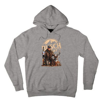 Retro Trump Hunting Deer Funny Drinking Beer Hunting On Back Tall Hoodie