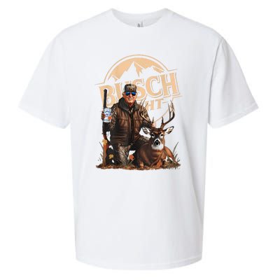 Retro Trump Hunting Deer Funny Drinking Beer Hunting On Back Sueded Cloud Jersey T-Shirt