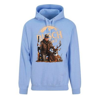 Retro Trump Hunting Deer Funny Drinking Beer Hunting On Back Unisex Surf Hoodie