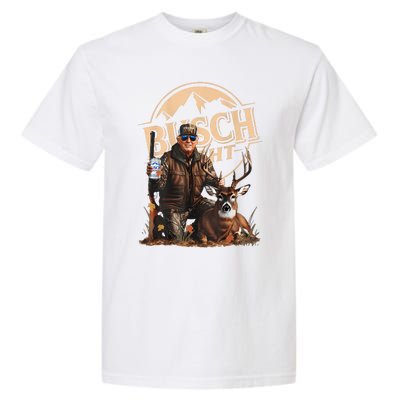 Retro Trump Hunting Deer Funny Drinking Beer Hunting On Back Garment-Dyed Heavyweight T-Shirt