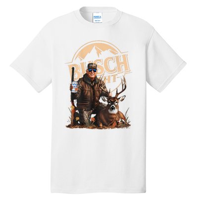 Retro Trump Hunting Deer Funny Drinking Beer Hunting On Back Tall T-Shirt