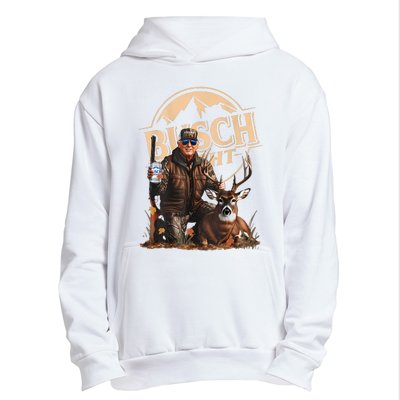 Retro Trump Hunting Deer Funny Drinking Beer Hunting On Back Urban Pullover Hoodie