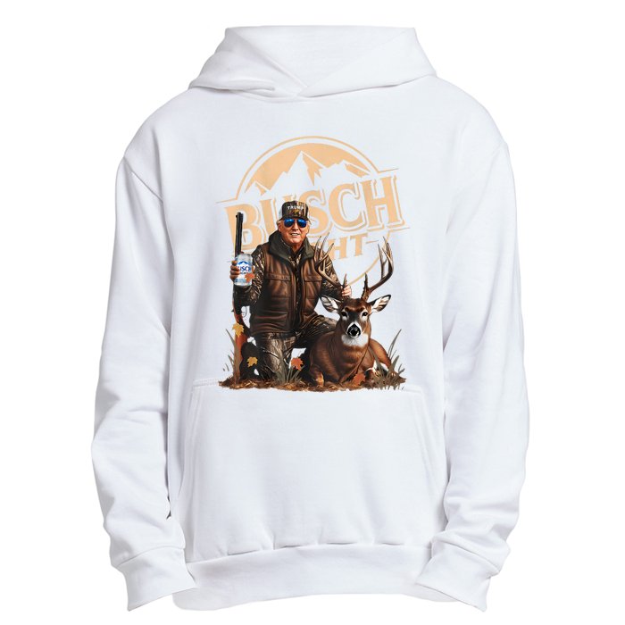 Retro Trump Hunting Deer Funny Drinking Beer Hunting On Back Urban Pullover Hoodie