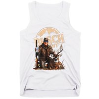 Retro Trump Hunting Deer Funny Drinking Beer Hunting On Back Tank Top