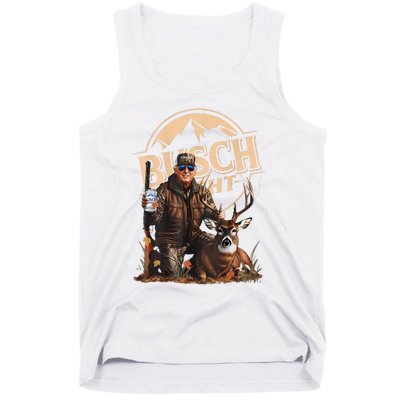 Retro Trump Hunting Deer Funny Drinking Beer Hunting On Back Tank Top