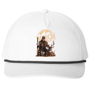 Retro Trump Hunting Deer Funny Drinking Beer Hunting On Back Snapback Five-Panel Rope Hat