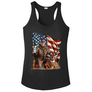 Retro Trump Hunting Deer Funny Beer Drinking Beer Hunting Gift Ladies PosiCharge Competitor Racerback Tank