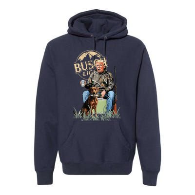 Retro Trump Hunting Deer Funny Beer Drinking Hunting Gift Premium Hoodie