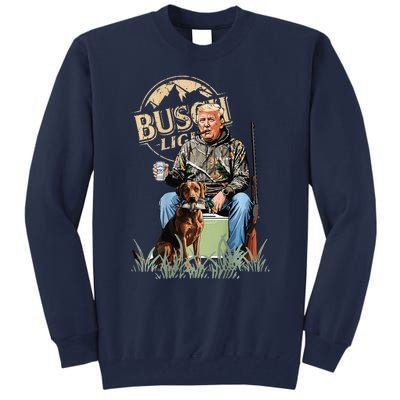 Retro Trump Hunting Deer Funny Beer Drinking Hunting Gift Tall Sweatshirt