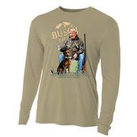 Retro Trump Hunting Deer Funny Beer Drinking Hunting Gift Cooling Performance Long Sleeve Crew