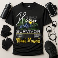 Road To Hana Survivor Curvy Palm Maui Hawaii Lover Cooling Performance Crew T-Shirt
