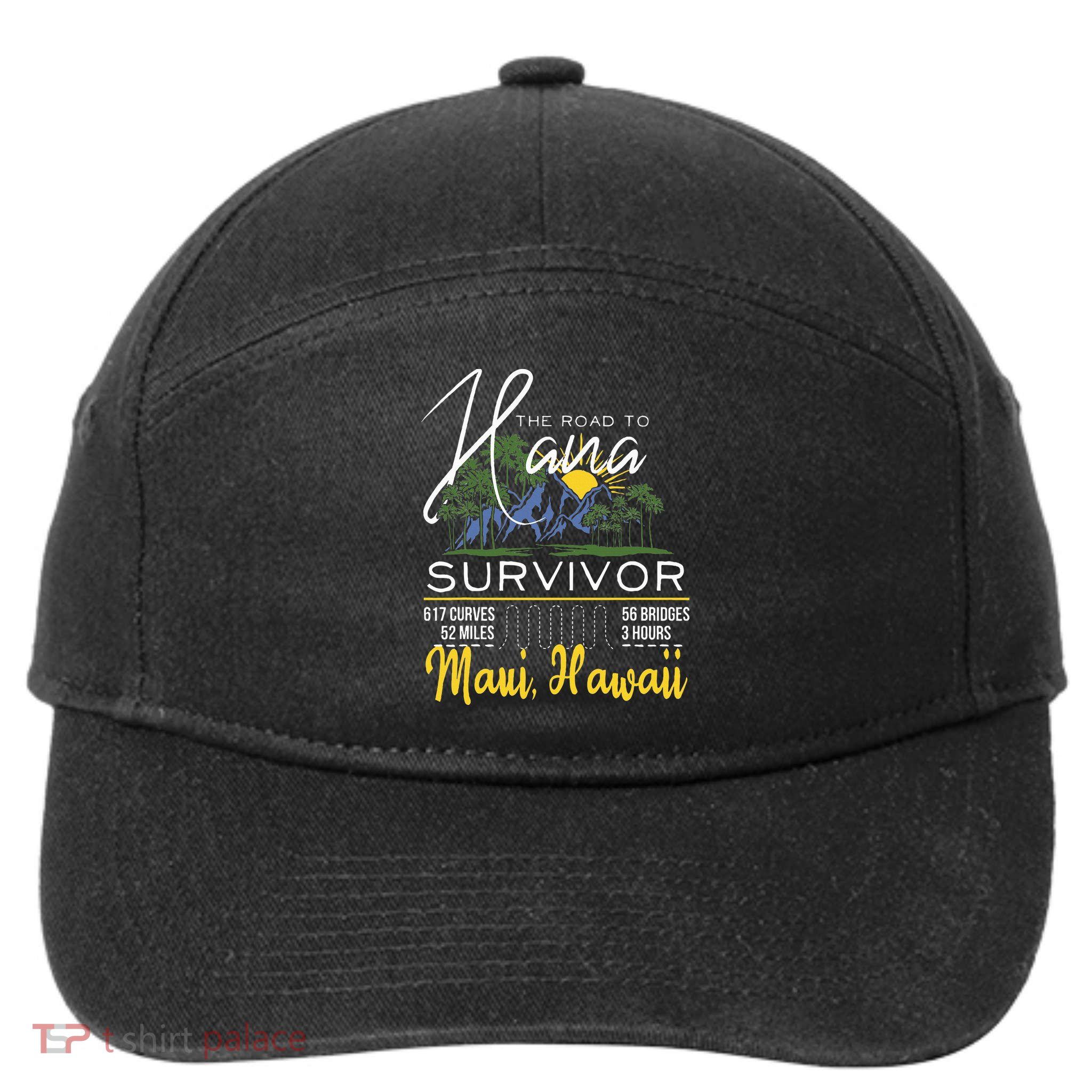 Road To Hana Survivor Curvy Palm Maui Hawaii Lover 7-Panel Snapback Hat