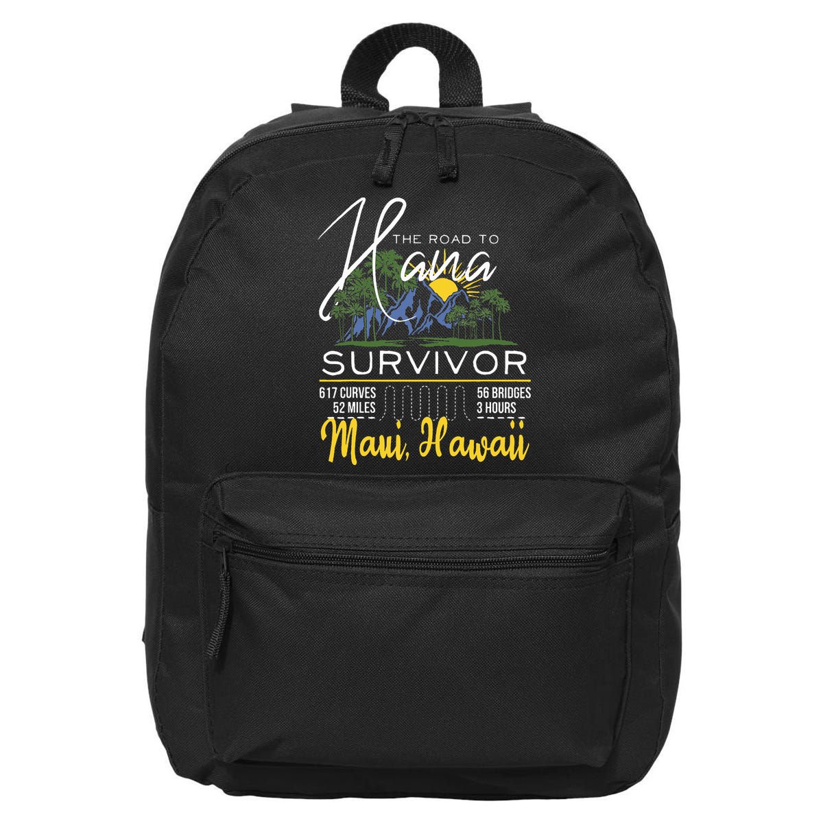 Road To Hana Survivor Curvy Palm Maui Hawaii Lover 16 in Basic Backpack