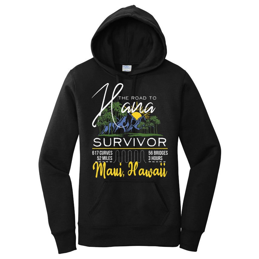Road To Hana Survivor Curvy Palm Maui Hawaii Lover Women's Pullover Hoodie