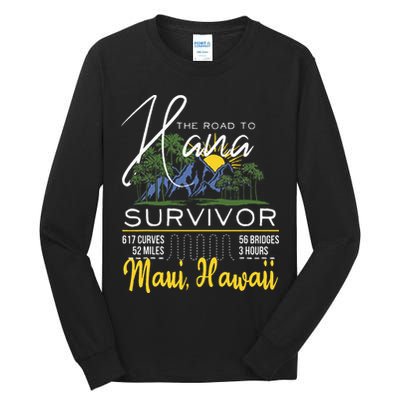 Road To Hana Survivor Curvy Palm Maui Hawaii Lover Tall Long Sleeve T-Shirt