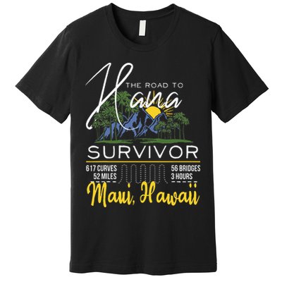 Road To Hana Survivor Curvy Palm Maui Hawaii Lover Premium T-Shirt
