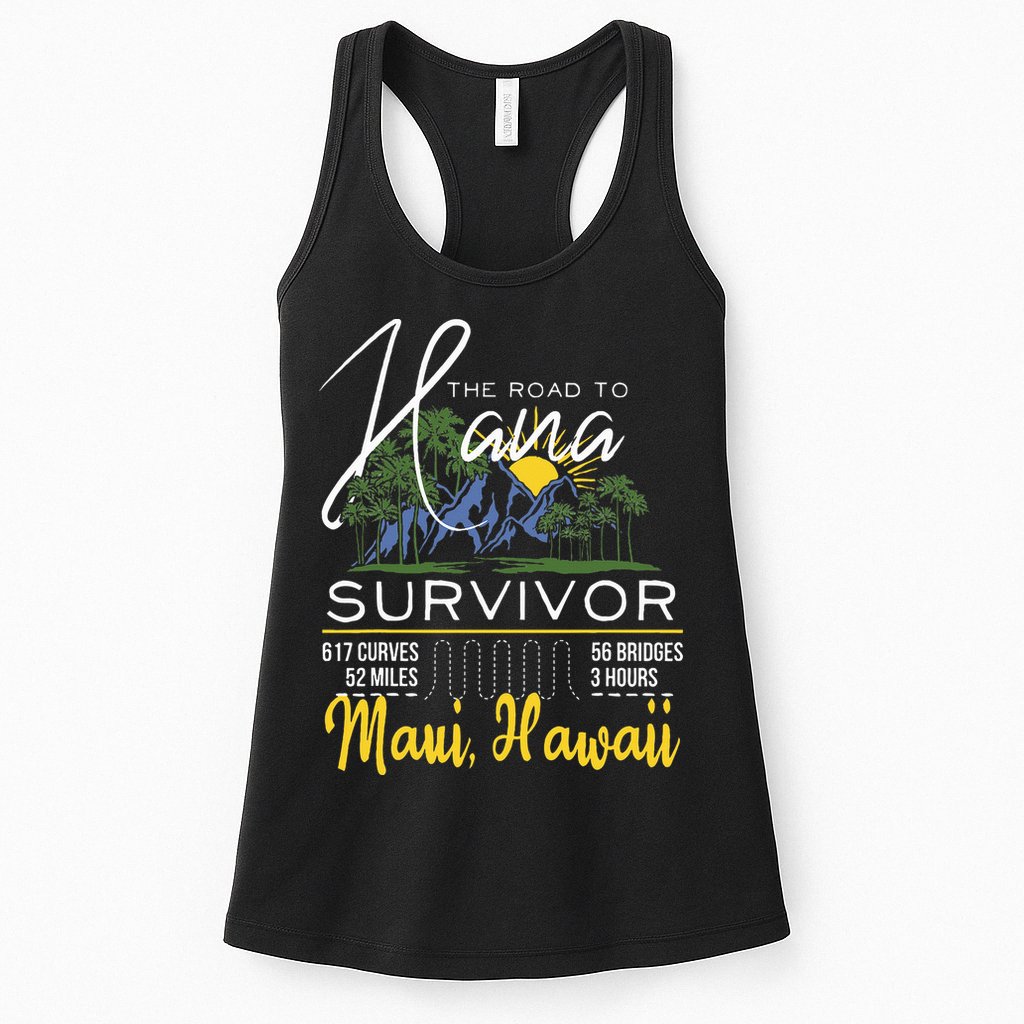 Road To Hana Survivor Curvy Palm Maui Hawaii Lover Womens Tank Top