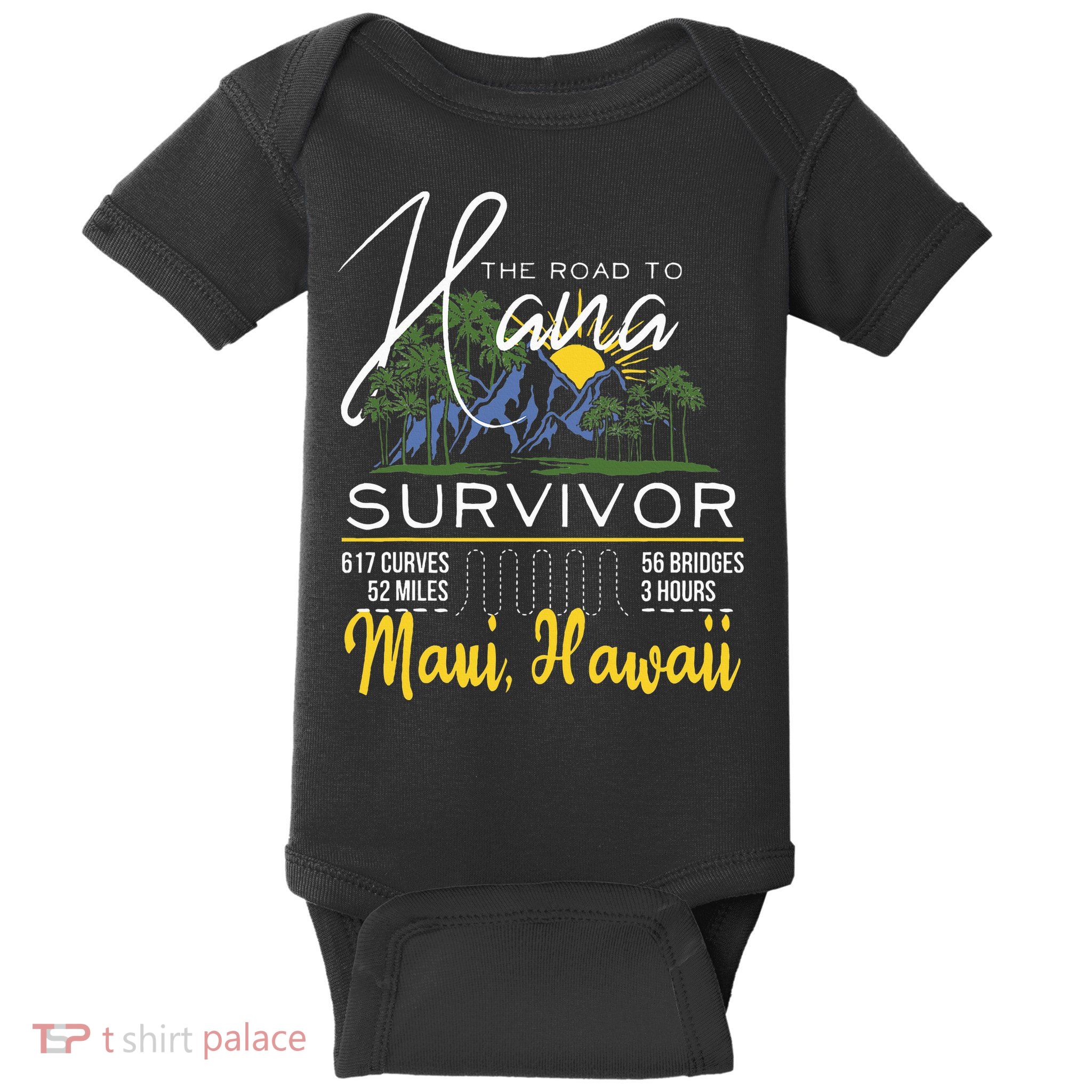 Road To Hana Survivor Curvy Palm Maui Hawaii Lover Baby Bodysuit