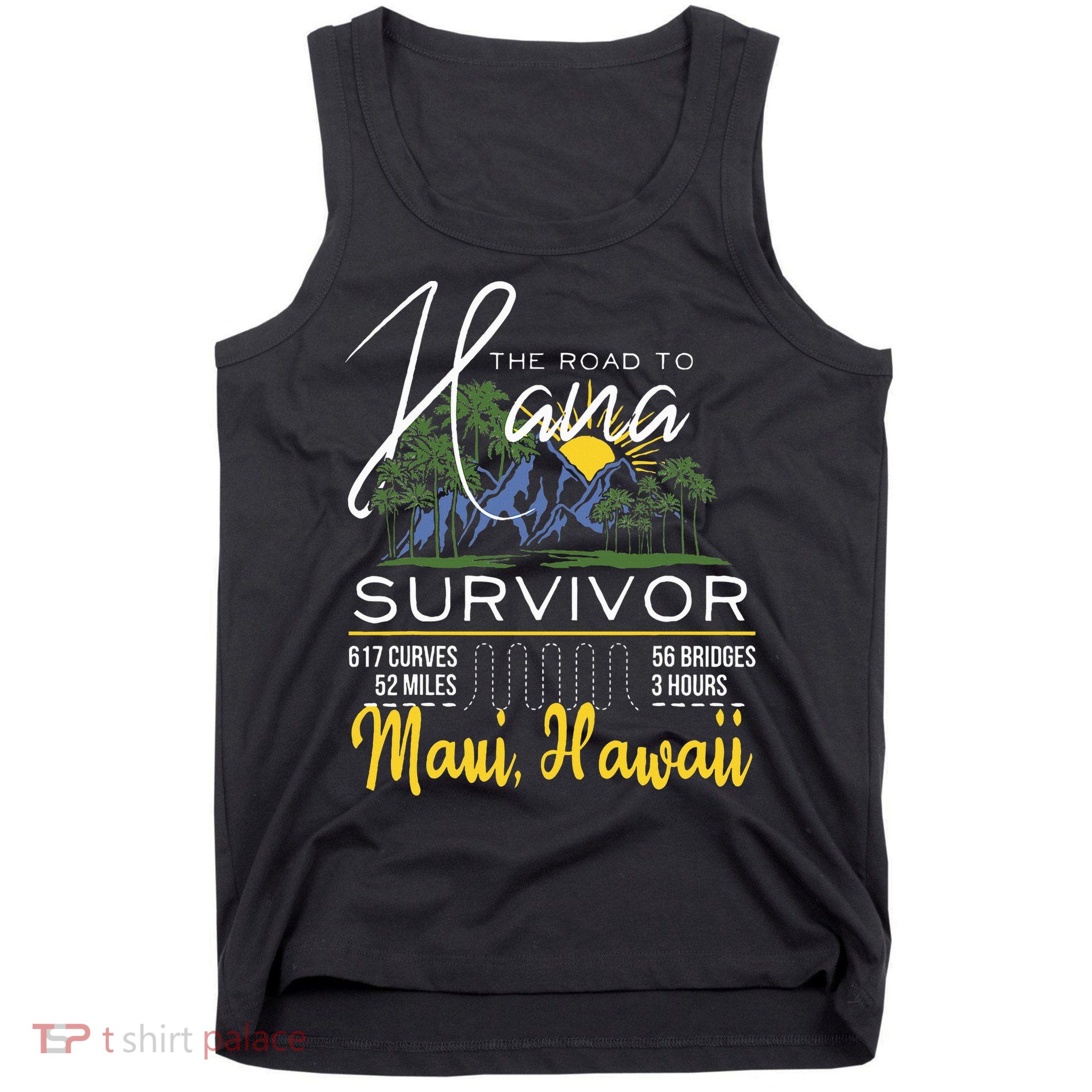 Road To Hana Survivor Curvy Palm Maui Hawaii Lover Tank Top