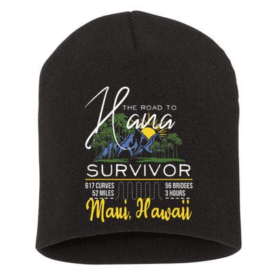 Road To Hana Survivor Curvy Palm Maui Hawaii Lover Short Acrylic Beanie
