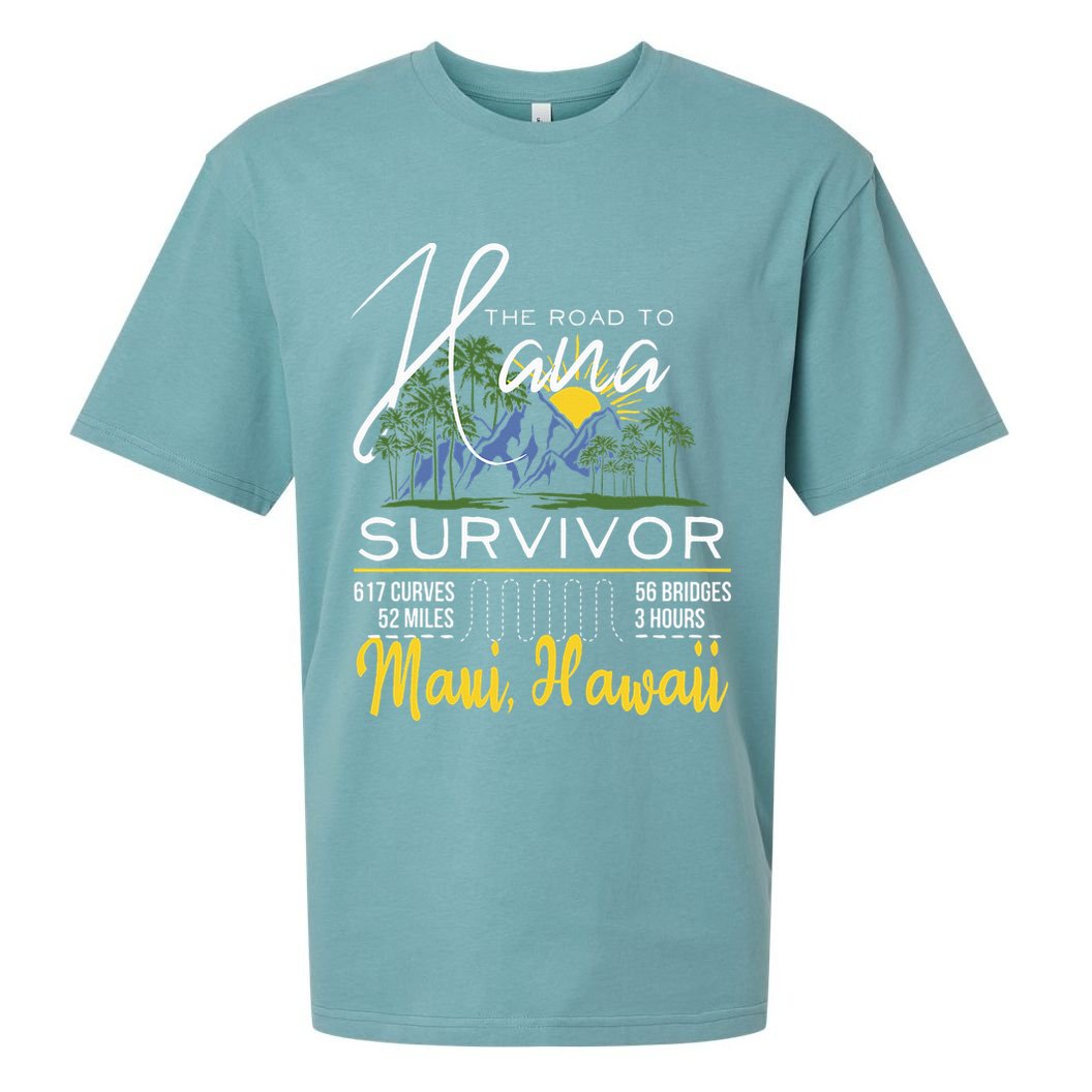 Road To Hana Survivor Curvy Palm Maui Hawaii Lover Sueded Cloud Jersey T-Shirt