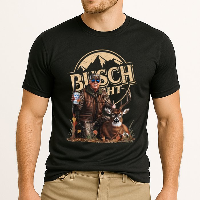 Retro Trump Hunting Deer Funny Beer Drinking Beer Hunting Cooling Performance Crew T-Shirt