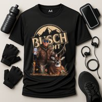Retro Trump Hunting Deer Funny Beer Drinking Beer Hunting Cooling Performance Crew T-Shirt