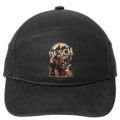 Retro Trump Hunting Deer Funny Beer Drinking Beer Hunting 7-Panel Snapback Hat