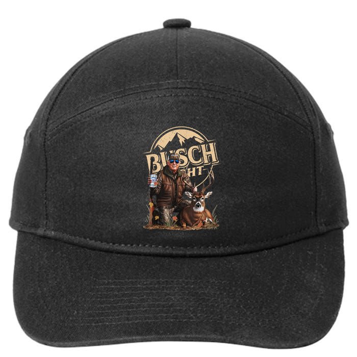 Retro Trump Hunting Deer Funny Beer Drinking Beer Hunting 7-Panel Snapback Hat