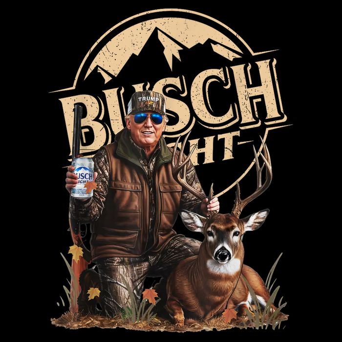 Retro Trump Hunting Deer Funny Beer Drinking Beer Hunting 7-Panel Snapback Hat