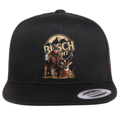 Retro Trump Hunting Deer Funny Beer Drinking Beer Hunting Flatbill Hat