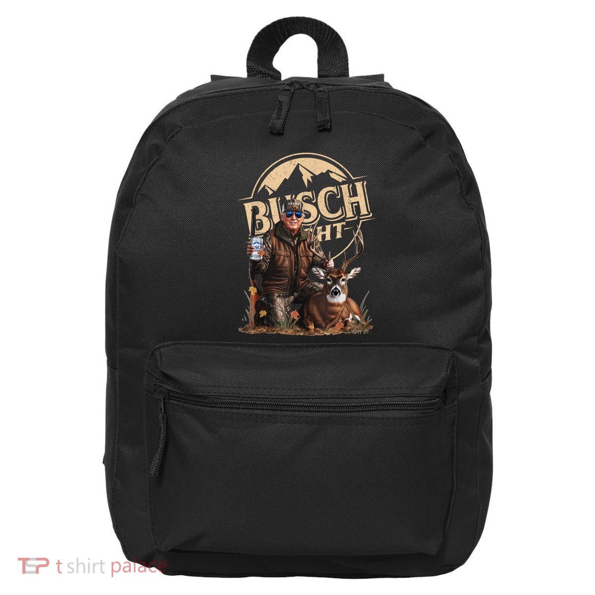 Retro Trump Hunting Deer Funny Beer Drinking Beer Hunting 16 in Basic Backpack
