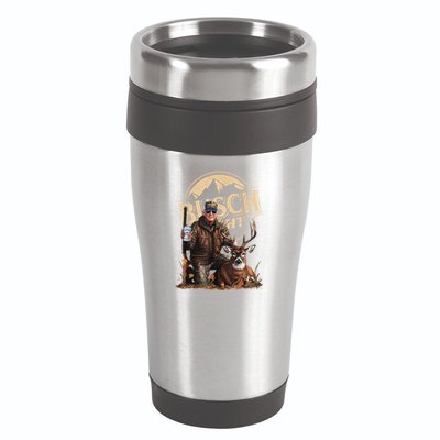 Retro Trump Hunting Deer Funny Beer Drinking Beer Hunting 16oz Travel Tumbler