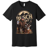 Retro Trump Hunting Deer Funny Beer Drinking Beer Hunting Premium T-Shirt